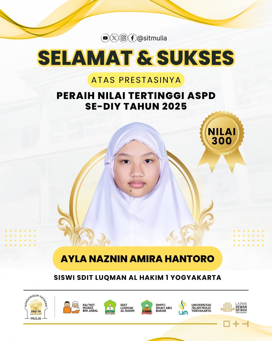 Siswa SDIT Lukman Al Hakim Yogyakarta Raih Nilai Tertinggi ASPD SD DIY 2025