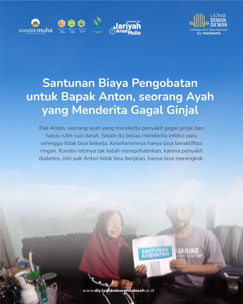 Santunan Biaya Pengobatan untuk Bp. Anton, Seorang Ayah yang Menderita Gagal Ginjal
